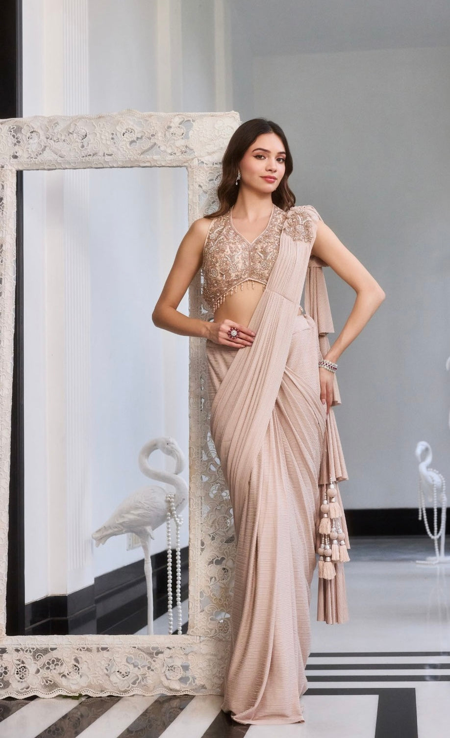 Halter Neck Drape Saree