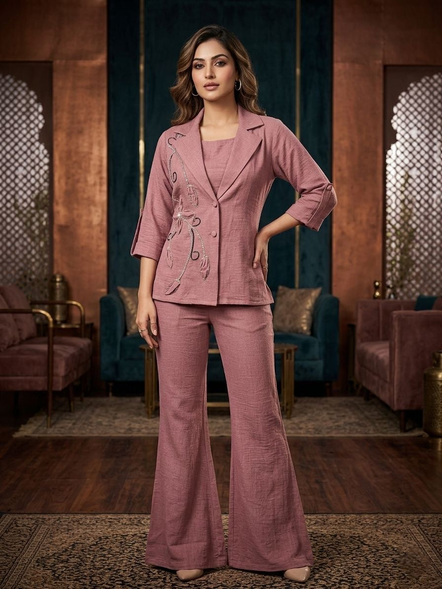 Solara Cotton Linen Blazer Set