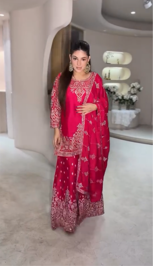 Noor Embroidered Sharara Suit