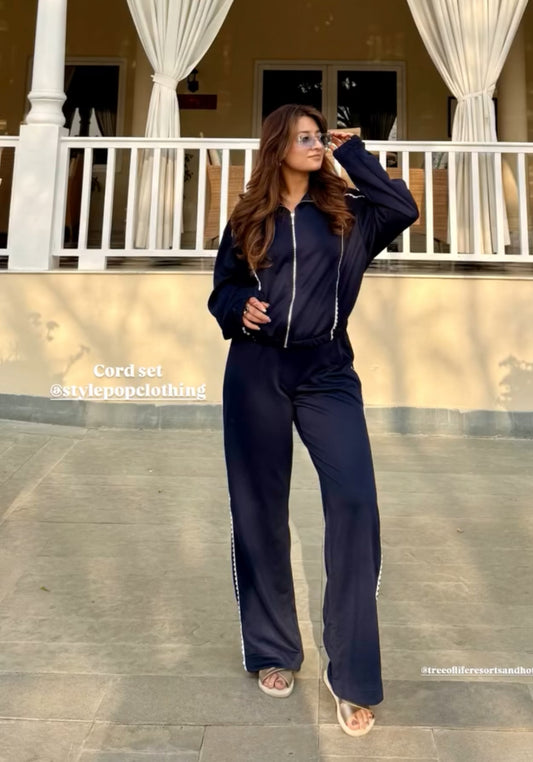 Navy blue tracksuit set