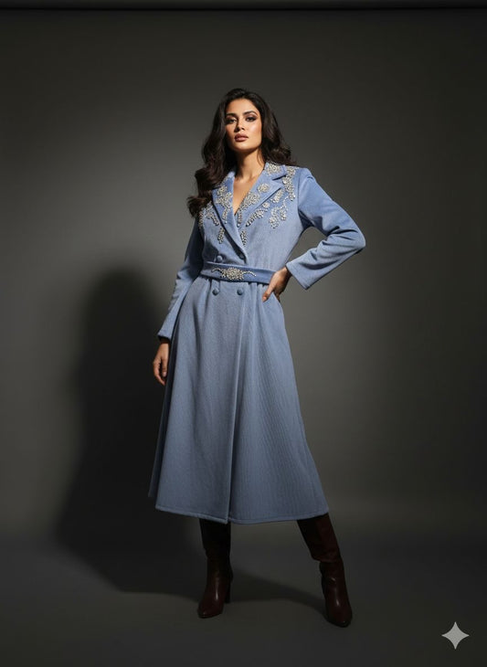 Crystal Bloom Trench Dress