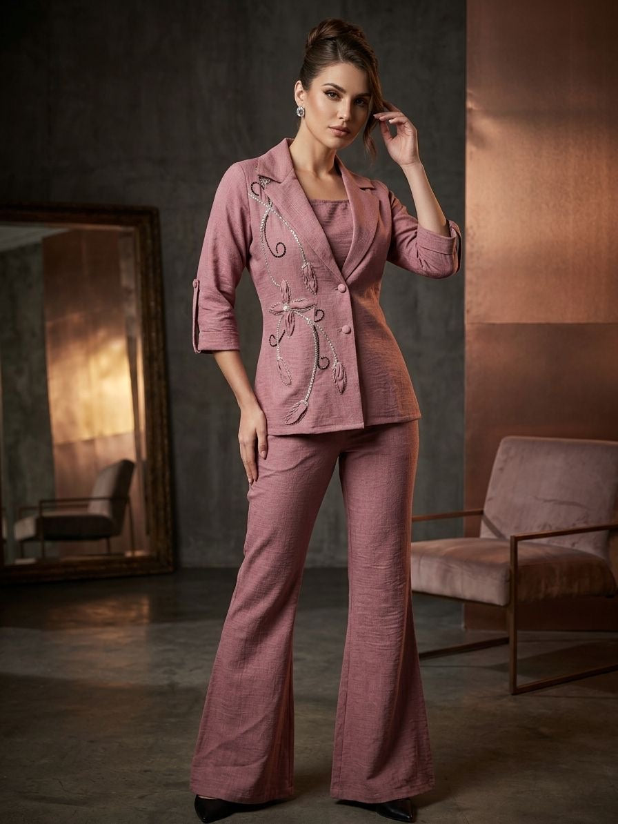 Solara Cotton Linen Blazer Set