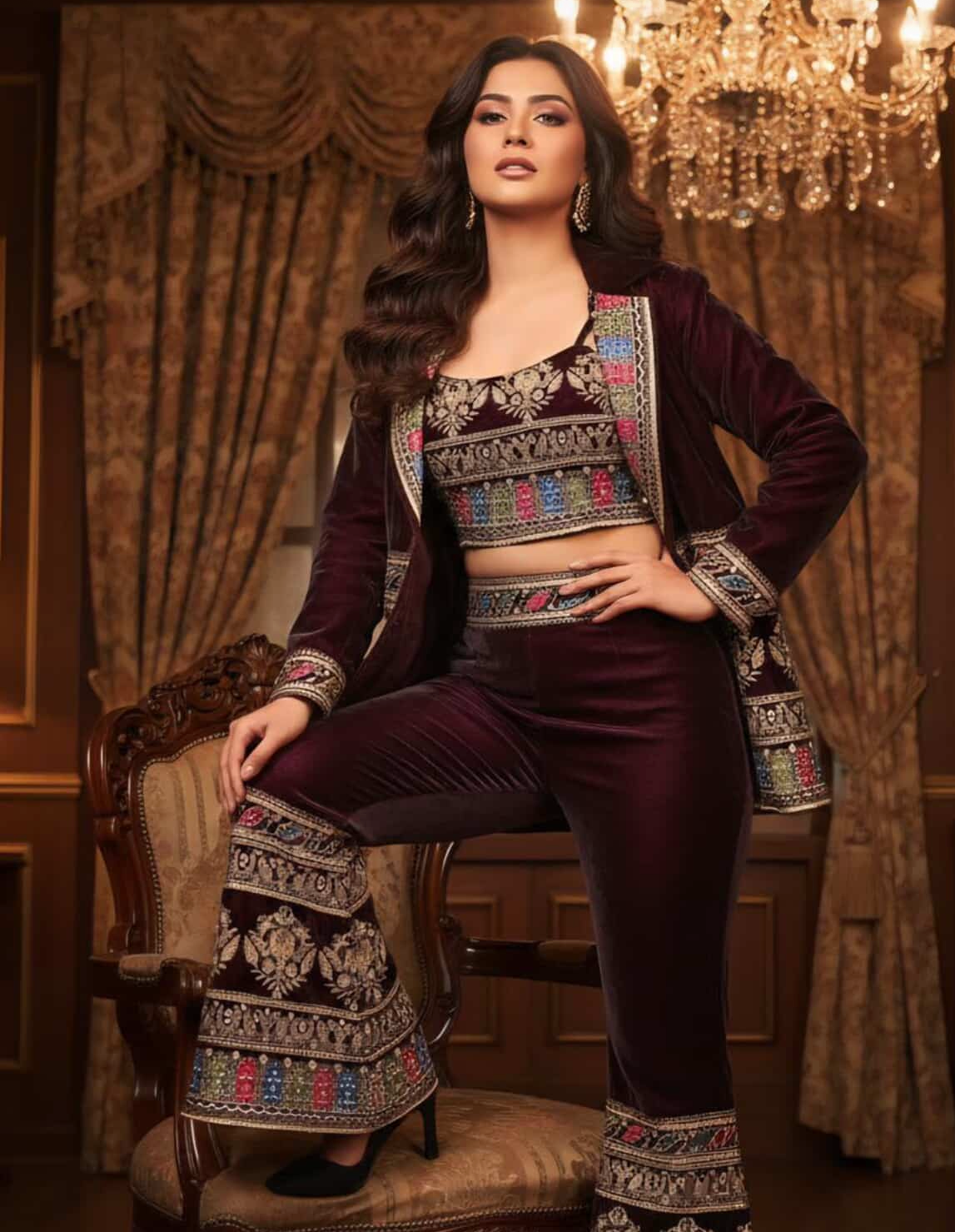 The Zariya Velvet Fusion Co-Ord Set