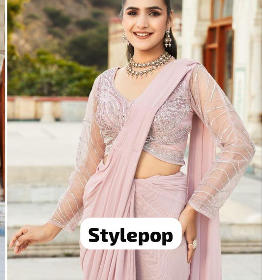 Drape pink saree