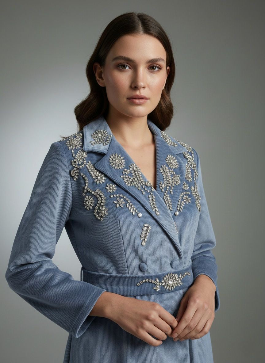 Crystal Bloom Trench Dress