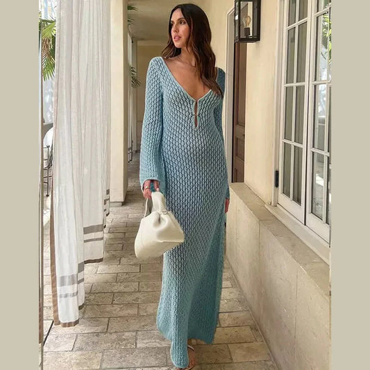 Seafoam Crochet Maxi Dress
