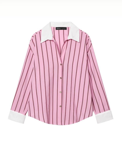 Pink stripes shirts (This is oversized style shirt)