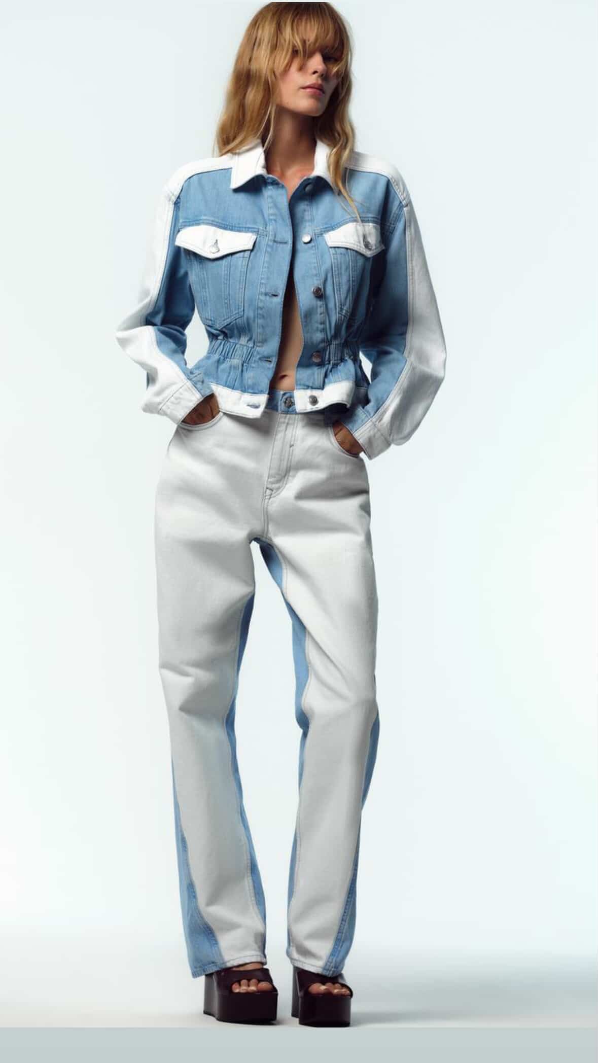 Dual-Tone Denim Coord Set