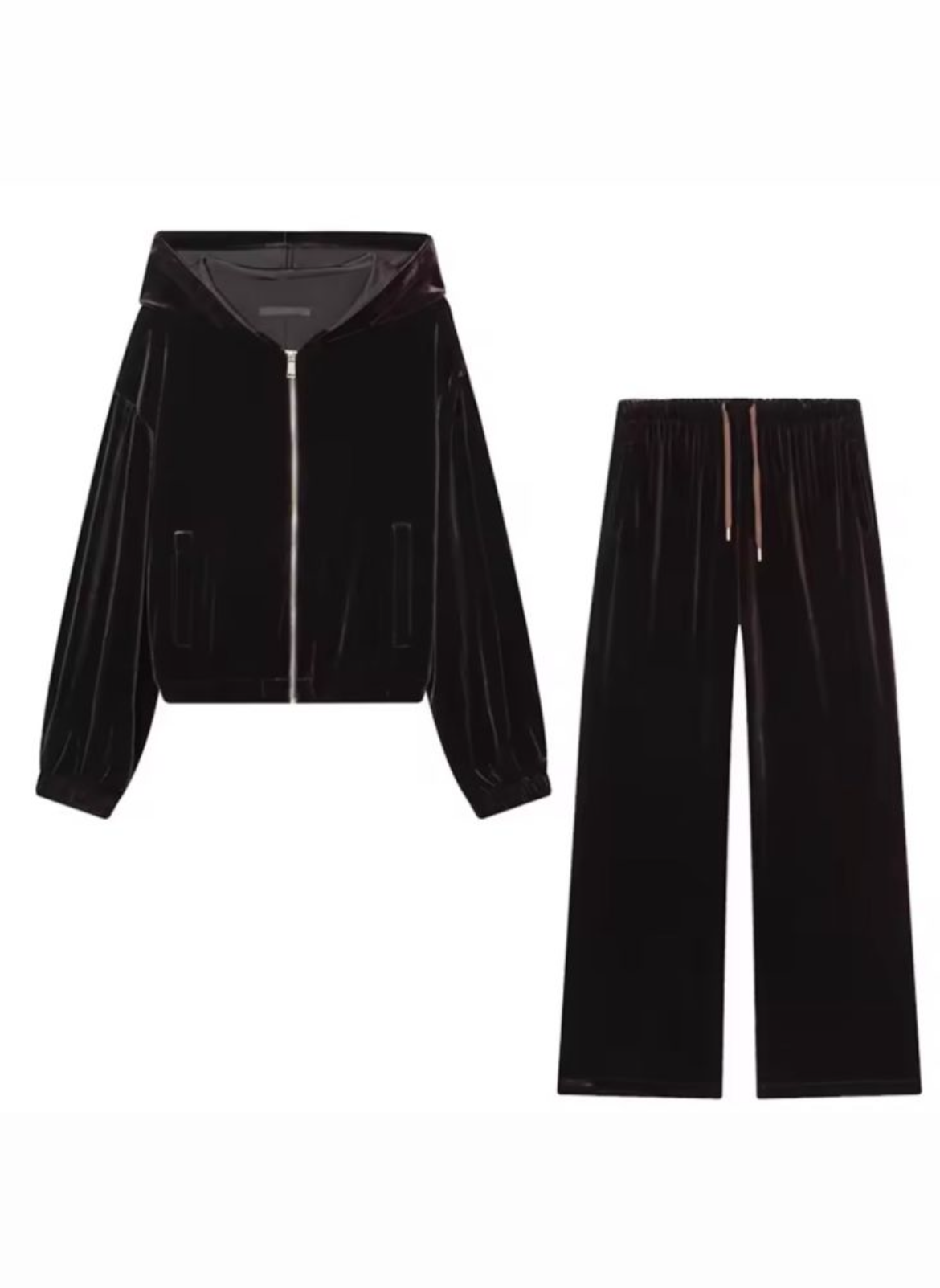 Velvet hoodie tracksuit