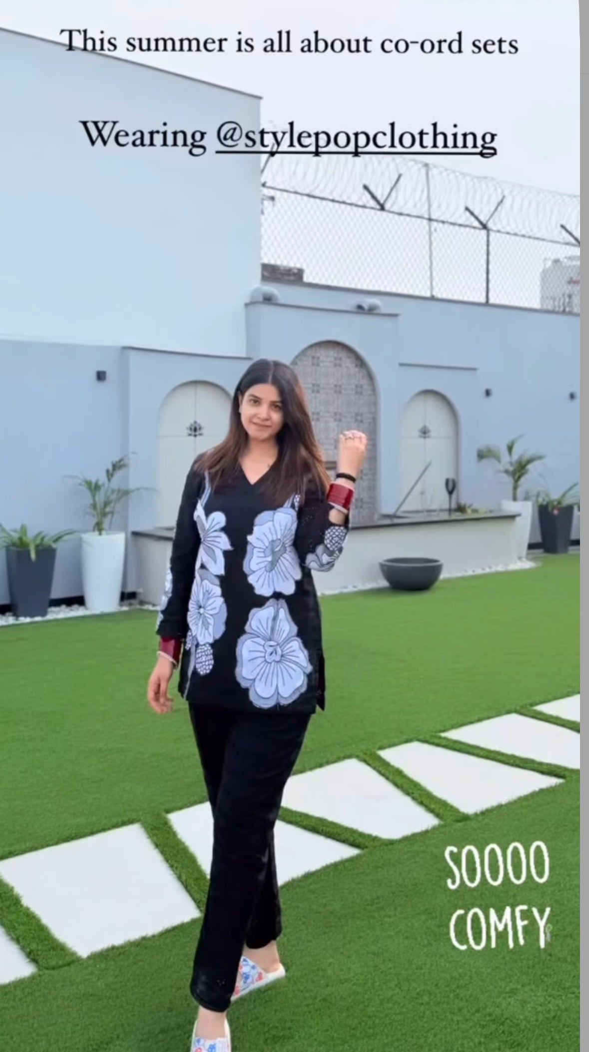 Cotton Schiffili Flower Coordset