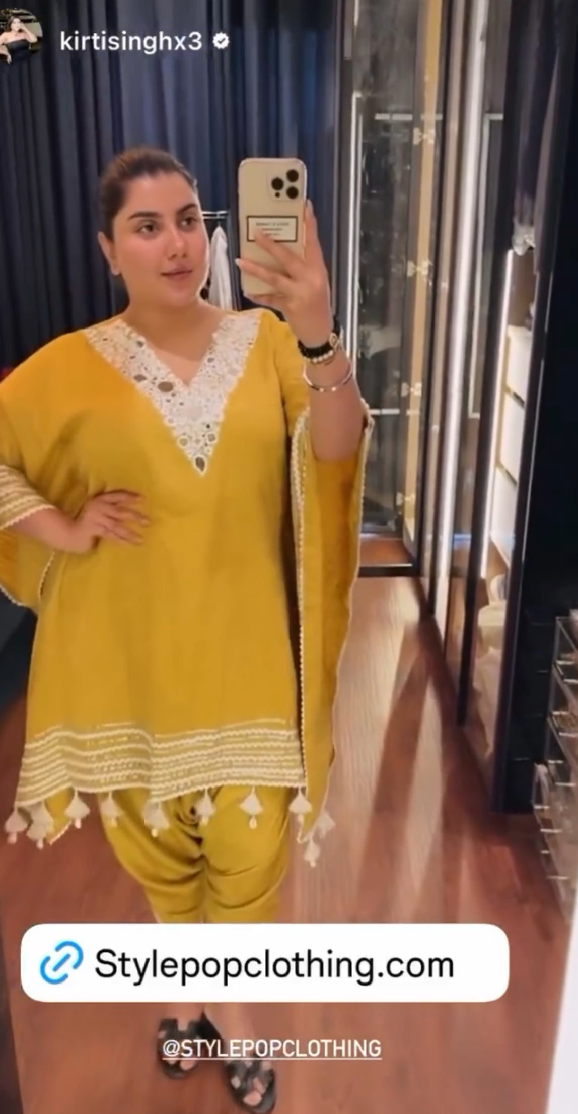 Mirror Yellow Kaaftan