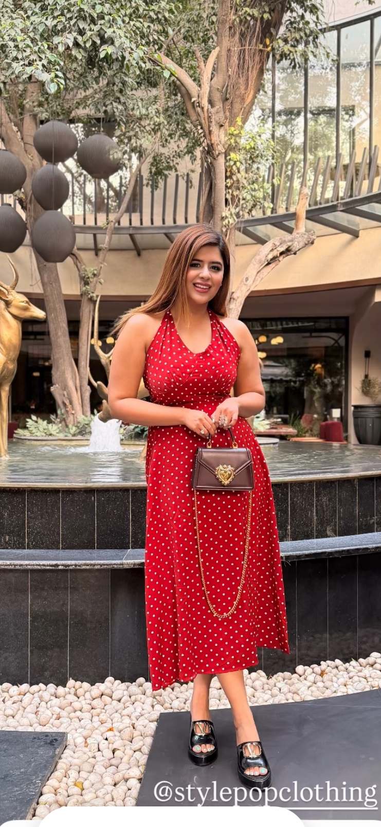 Ruby Riviera Polka Halter Dress