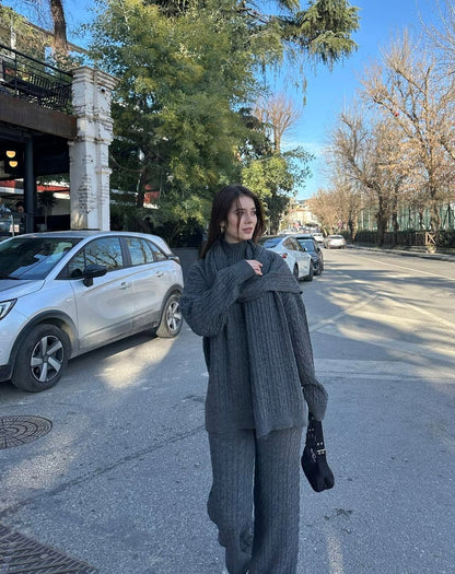 Snug Luxe Cable-Knit 3-piece Set