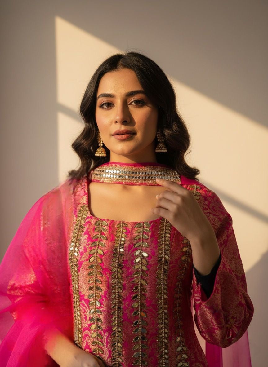 The Zahira Brocade Sharara Set