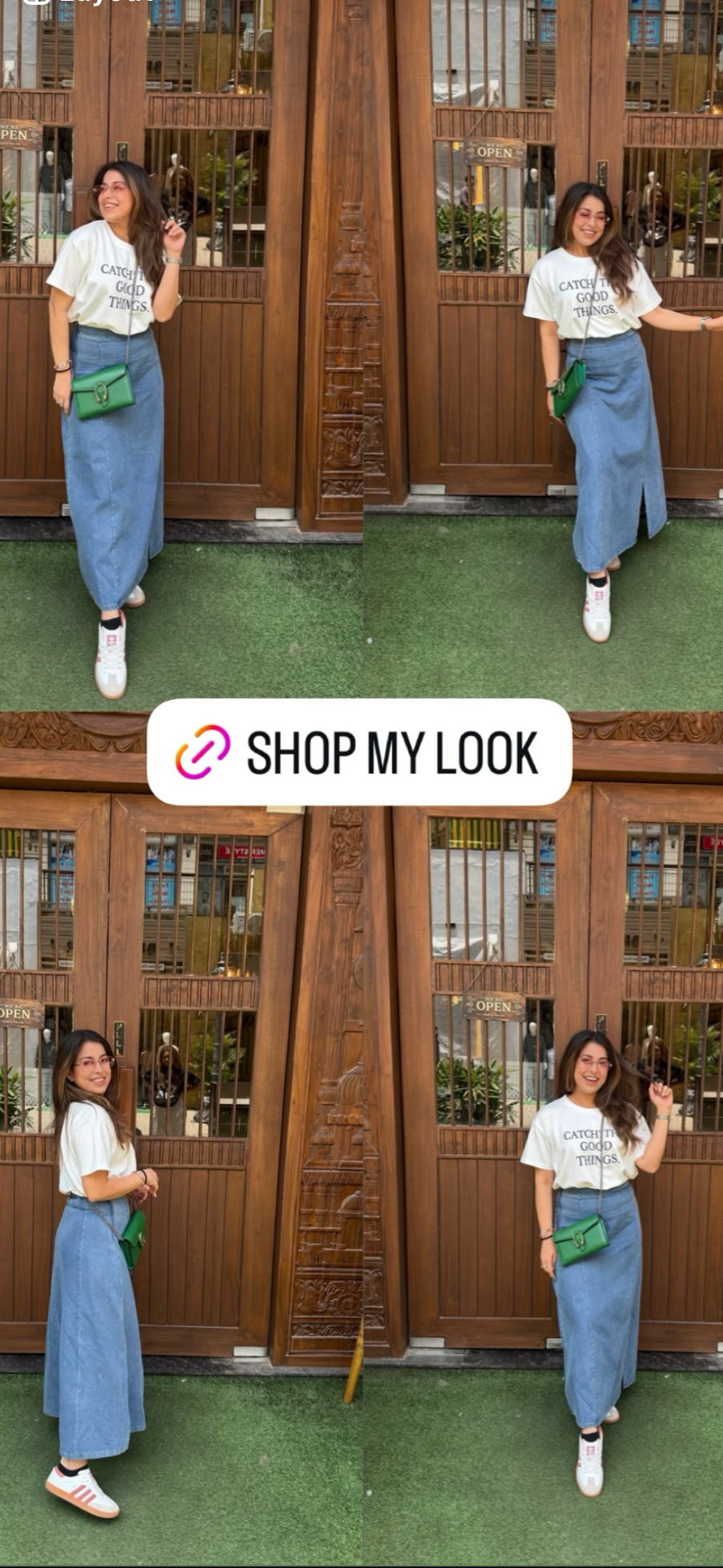 Everyday Bliss Denim Skirt Set with bag