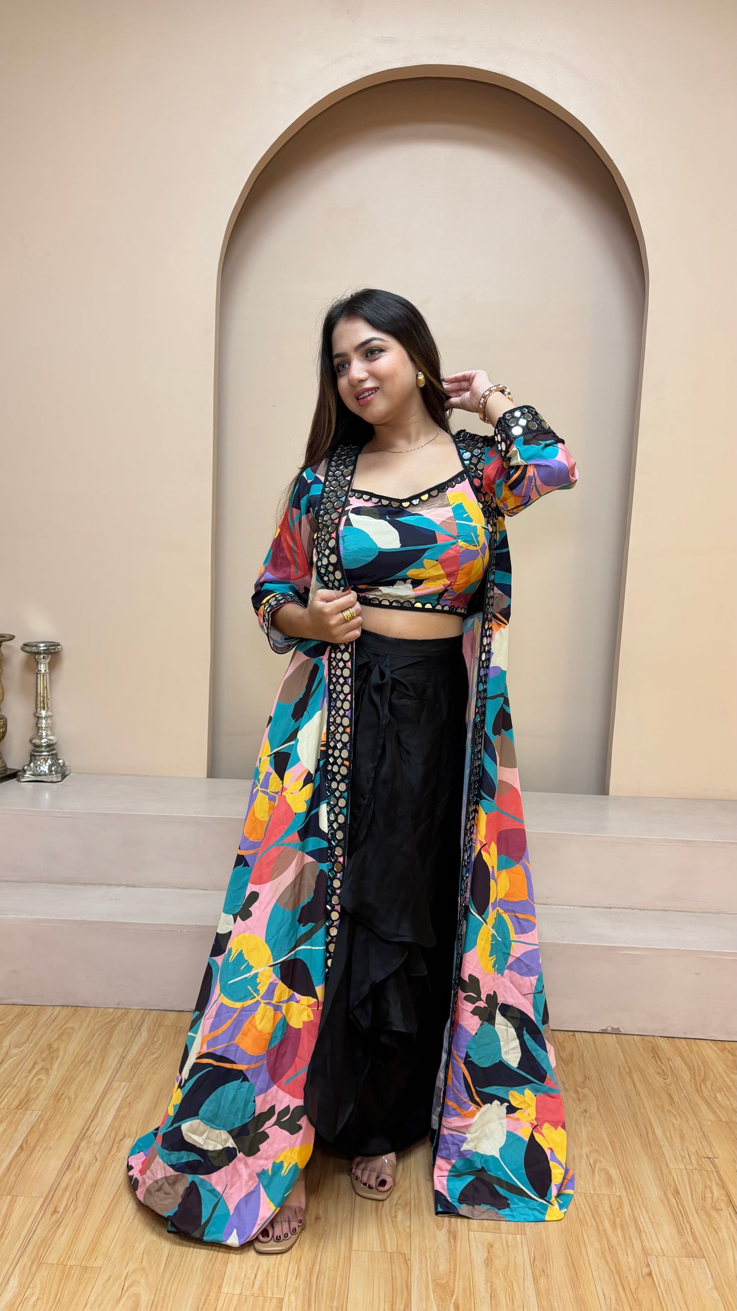 Skirt Set With Shrug (3pc set)