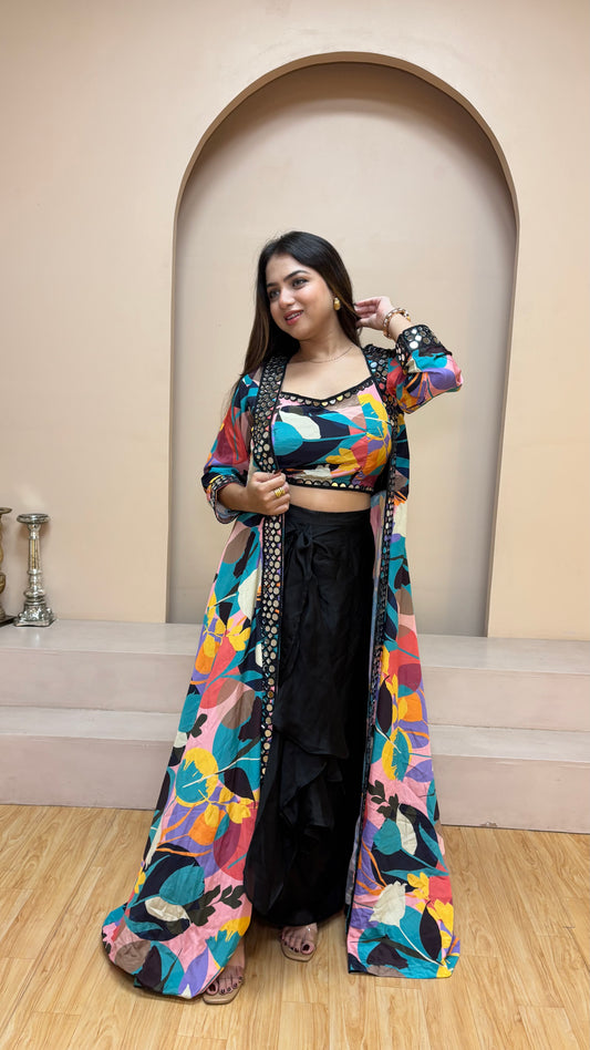 Skirt Set With Shrug (3pc set)