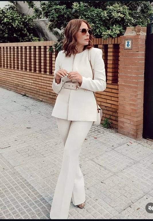 Belted Power Suit Set