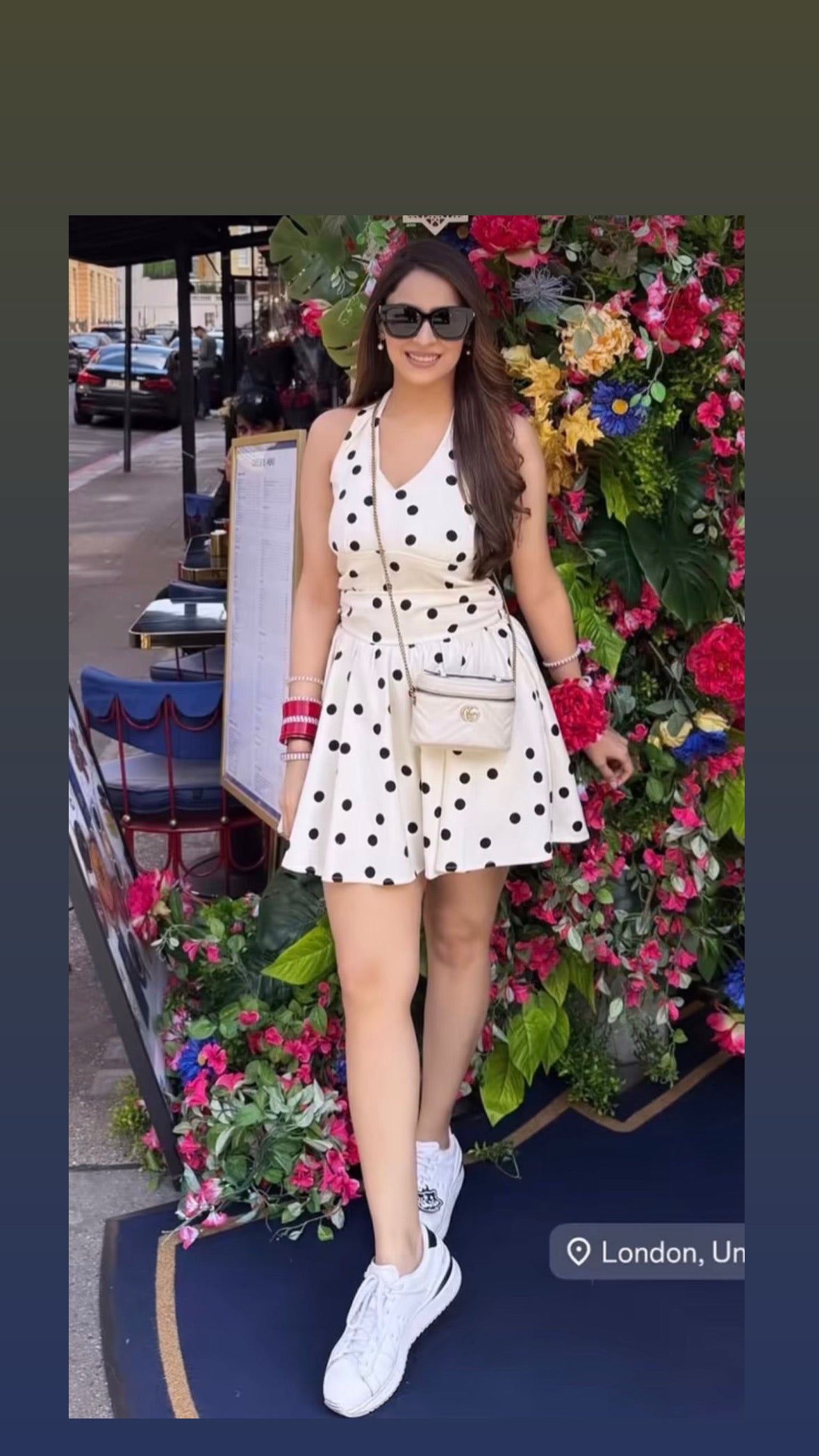 French Style Polka Dot halter neck dress