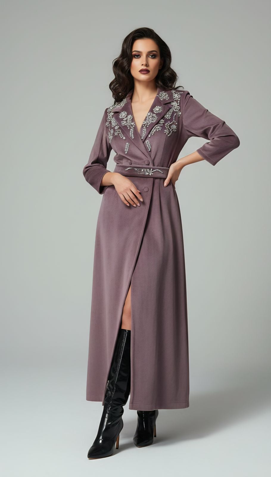 Crystal Bloom Trench Dress