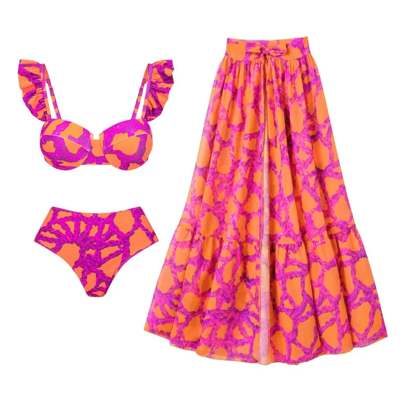 Floral pink swimswear