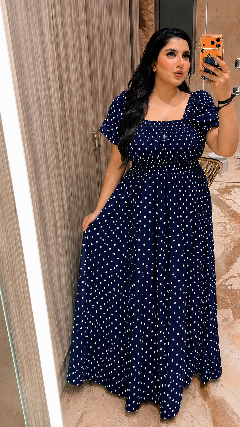 Polka Puff Sleeves Princess Dress