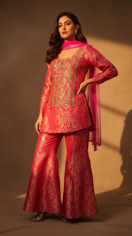 The Zahira Brocade Sharara Set