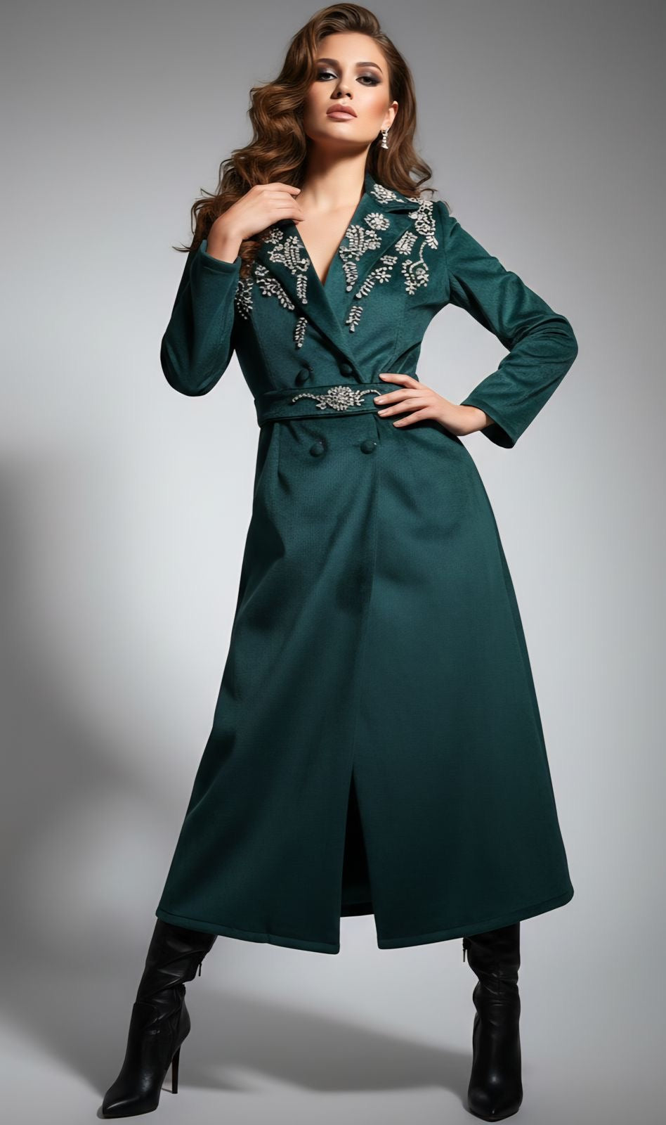 Crystal Bloom Trench Dress