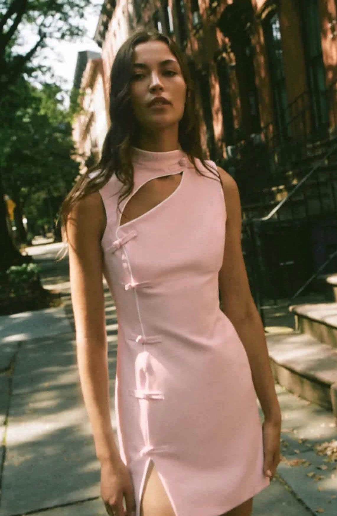 Blossom Cheongsam Mini Dress