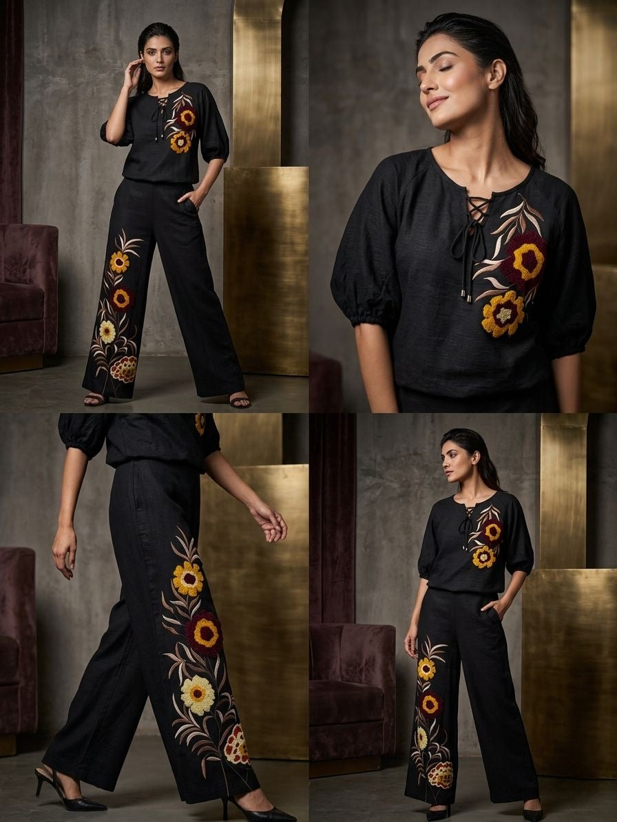 Boho Bloom Cotton Linen Set