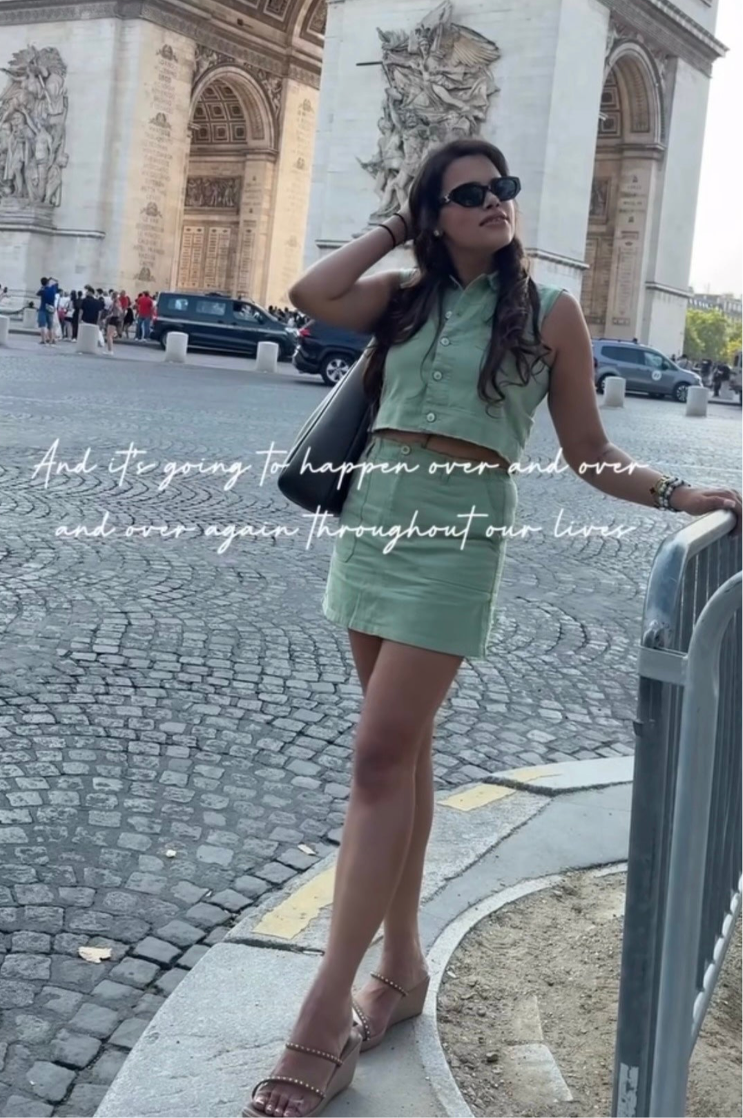 Denim Sea Green Skirt Set