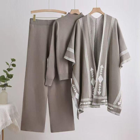 Azra Tribal Knit Cape Co-ord Set