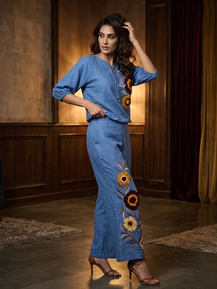 Boho Bloom Cotton Linen Set