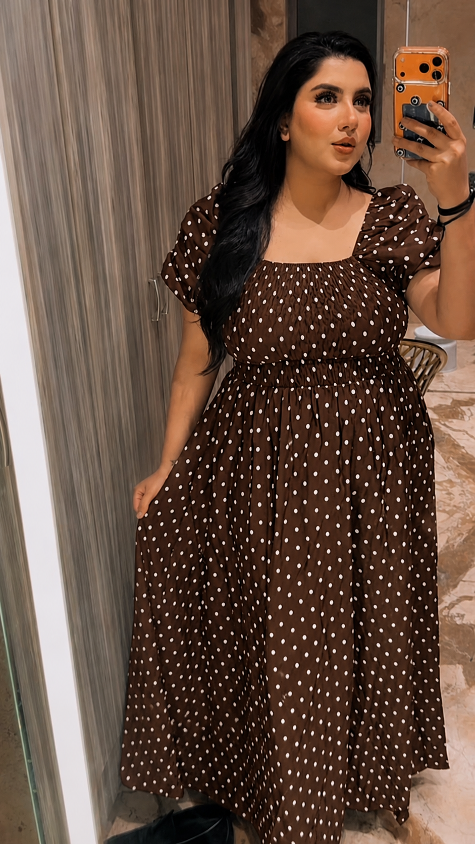 Polka Puff Sleeves Princess Dress