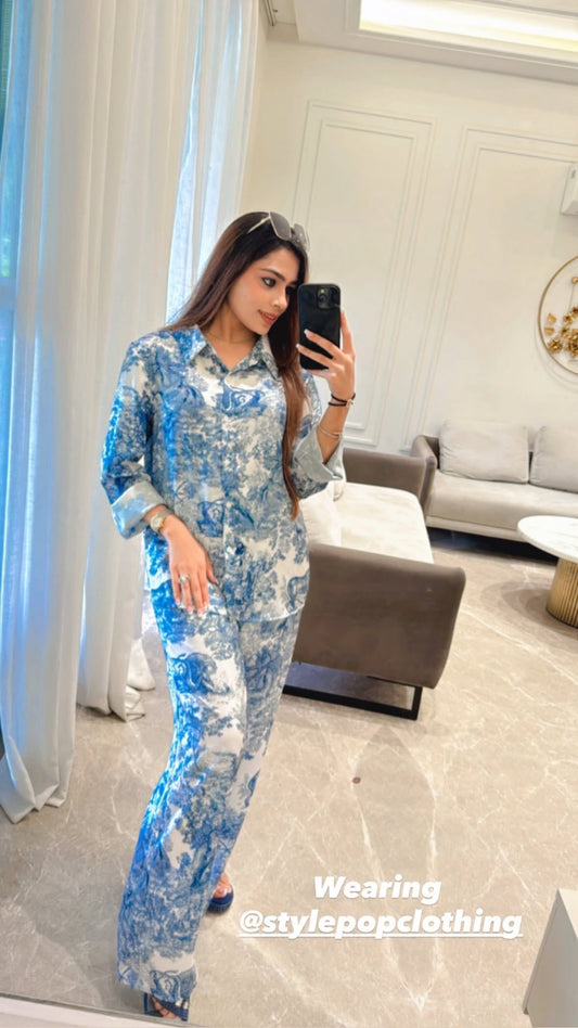 Blue Printed coordset