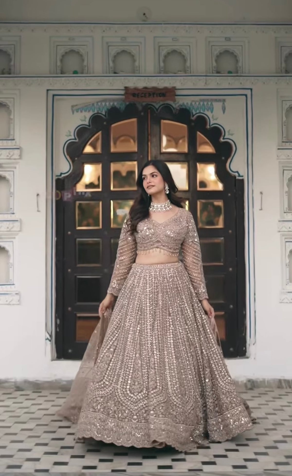 Meher Champagne Gold Embellished Lehenga