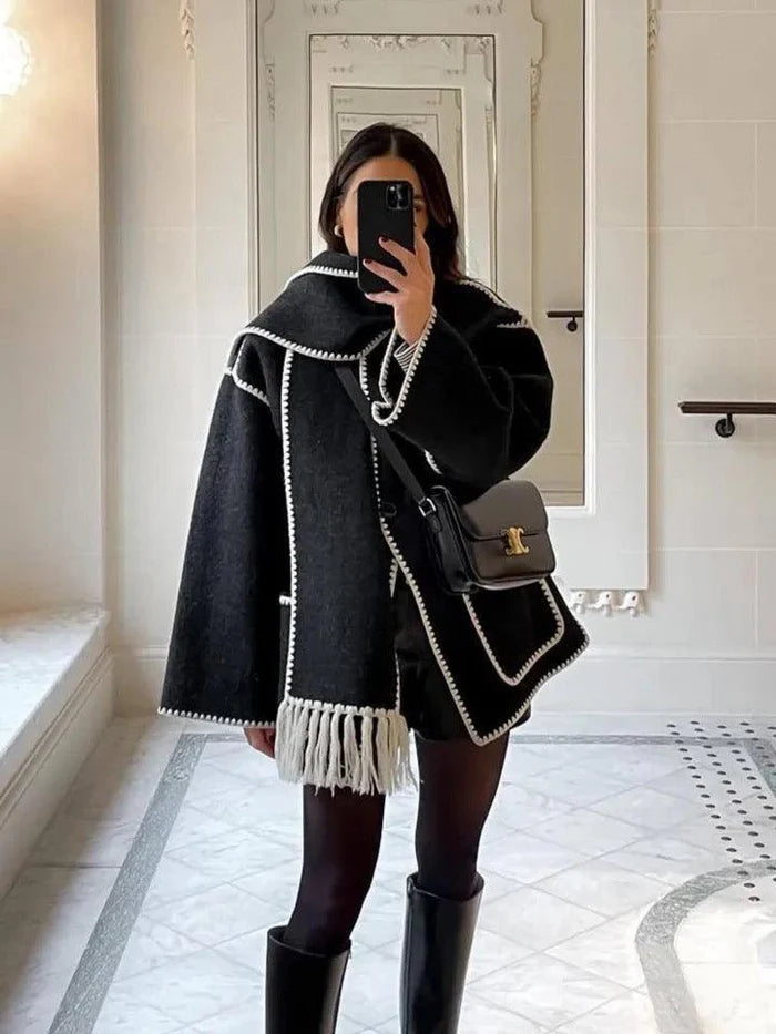 Coat with muffler
