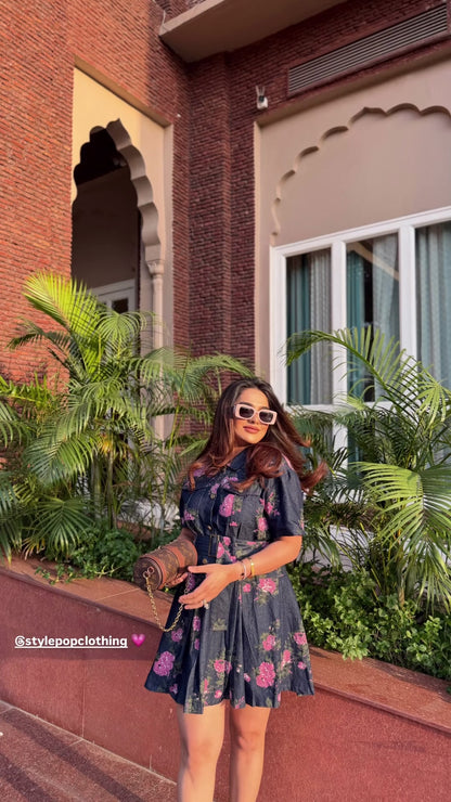 Denim Floral dress